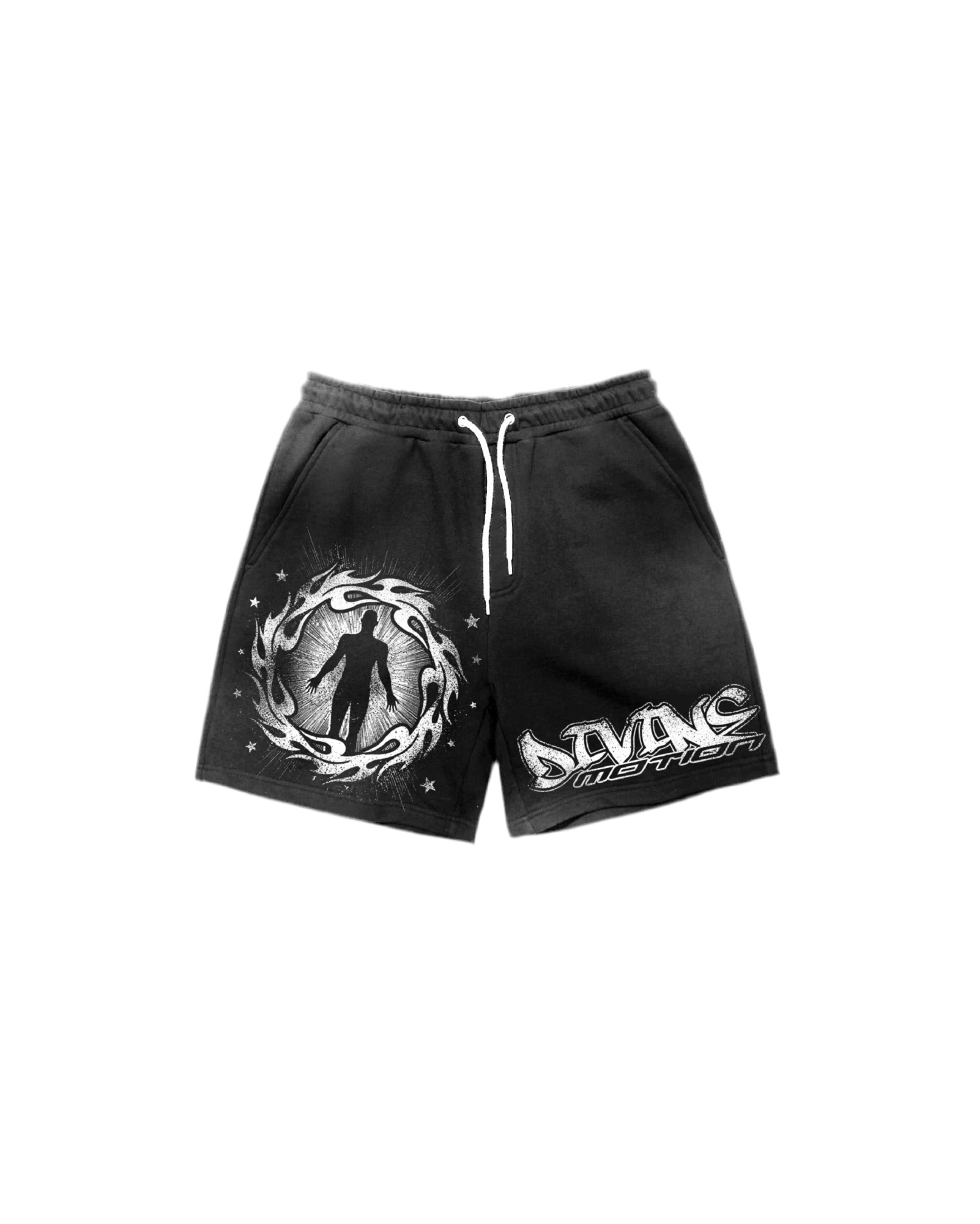 DIVINE MOTION “WHITE” ACID WASH SHORTS