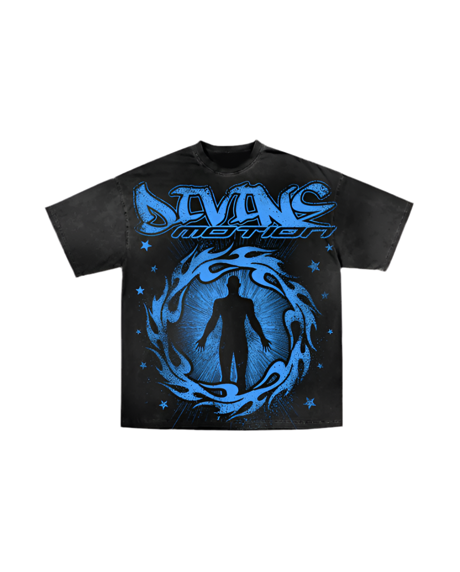 DIVINE MOTION "BLUE" ACID WASH TEE